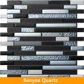 Newstar quartz with glass tile mosaic mural patterns